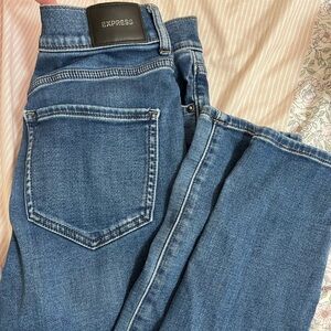 Express Women's Classic Blue Straight Leg Jeans